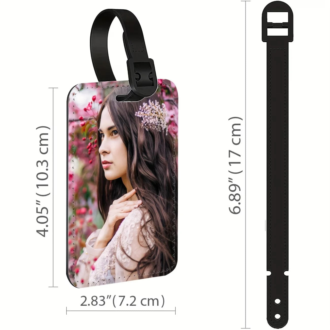 Customized Luggage Tags With Personalized Photos - Suitable for Suitcases, Backpacks and Handbags. Durable PU Travel Document