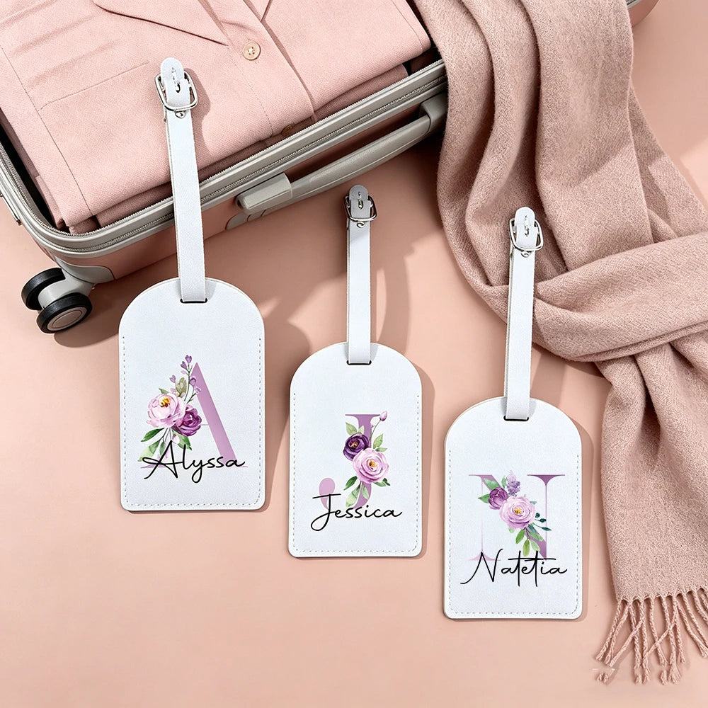 Personalized Initial & Name Luggage Tag - Custom Suitcase Tag Suitable for Travel, Lightweight Label with Your Letter/Name