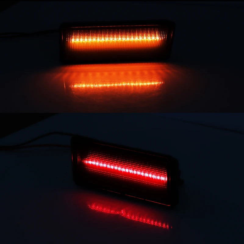 iJDM Smoked Lens Amber/Red Full LED Side Marker Light for 1974-1979 Chevy Corvette C3 Turn Signal Light, Parking Light T10 12V