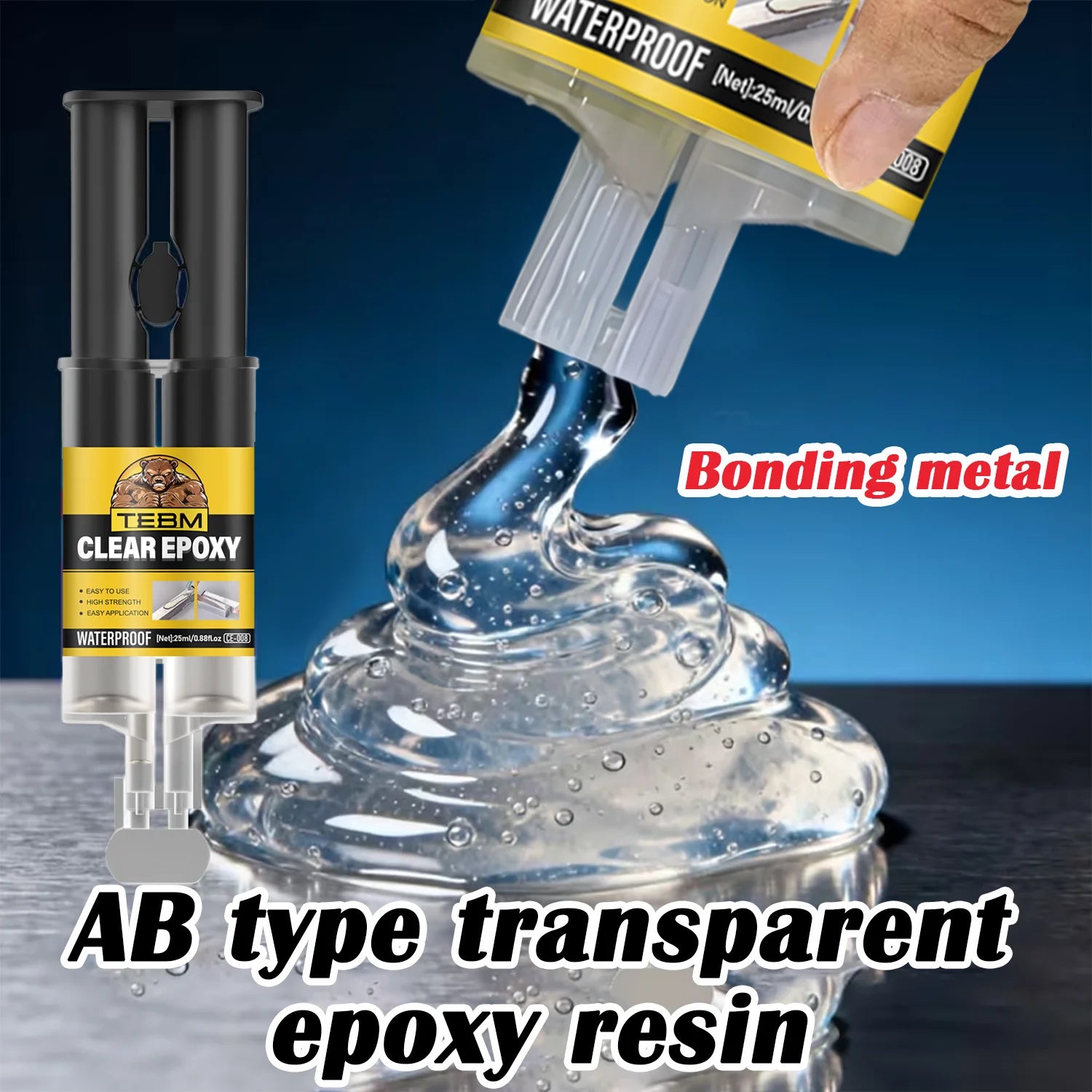 25ML Epoxy Resin AB Glue Quick-drying Instant Adhesive for Leather Rubber Wood Metal Repair Strong Bond Sealant Liquid Adhesive