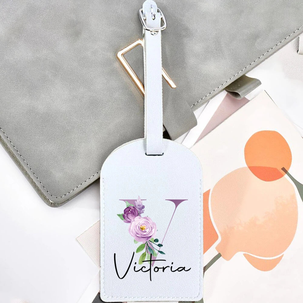 Personalized Initial & Name Luggage Tag - Custom Suitcase Tag Suitable for Travel, Lightweight Label with Your Letter/Name