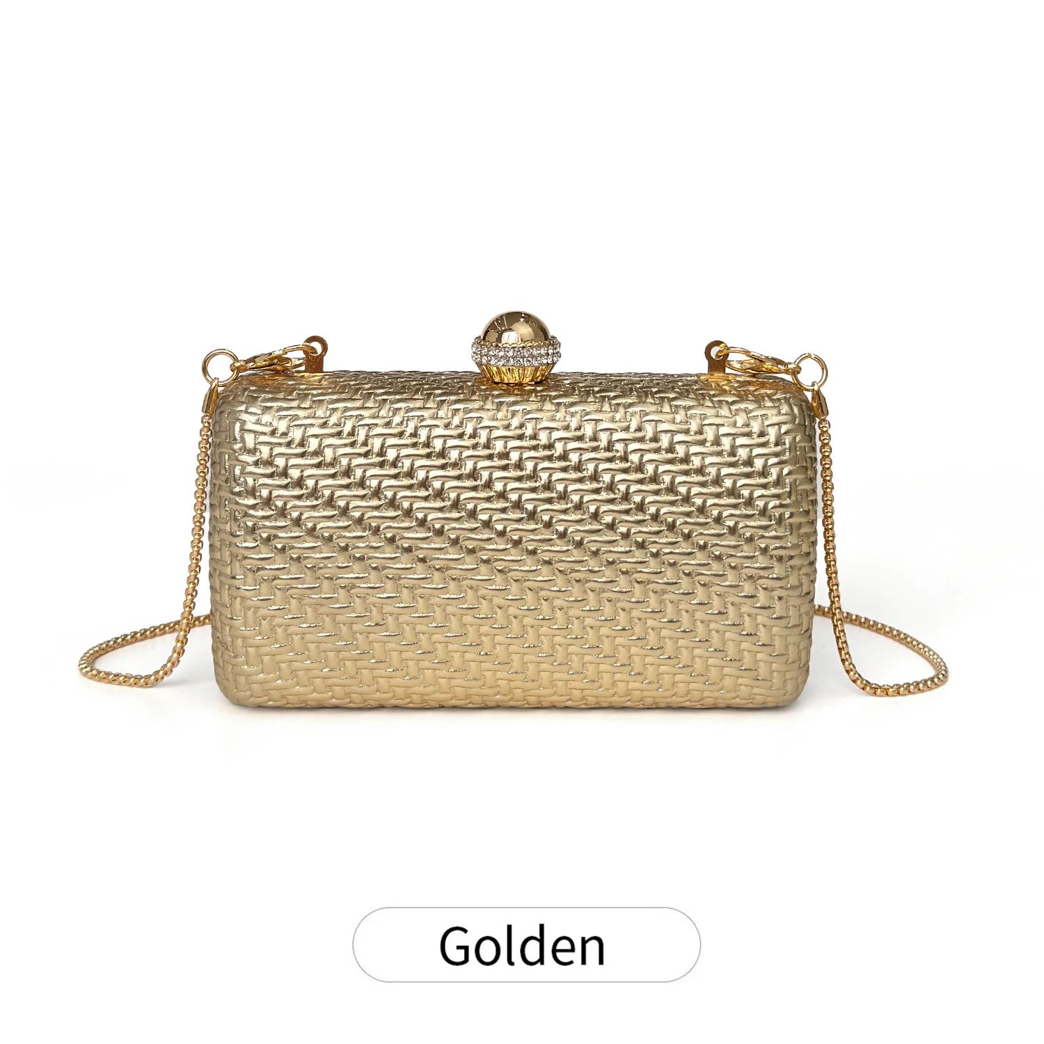 Luxury and stylish women's evening bag sparkling diamond solid color shoulder bag suitable for business banquets and weddings