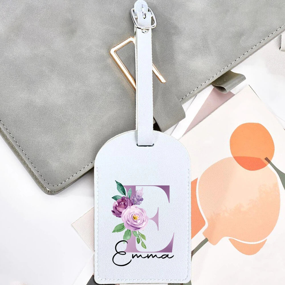 Personalized Initial & Name Luggage Tag - Custom Suitcase Tag Suitable for Travel, Lightweight Label with Your Letter/Name