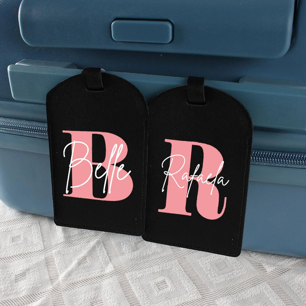 Monogram Luggage Tag for Suitcase Baggage Handbag Tags Travel Bag Label Tag Initial with Name Personalised Gift