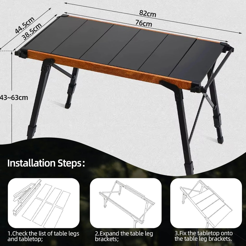 Pandatour IGT Camping Table Folding Aluminum Barbecue Picnic Outdoor Table Ultra lightweight Portable Fishing Picnic Table
