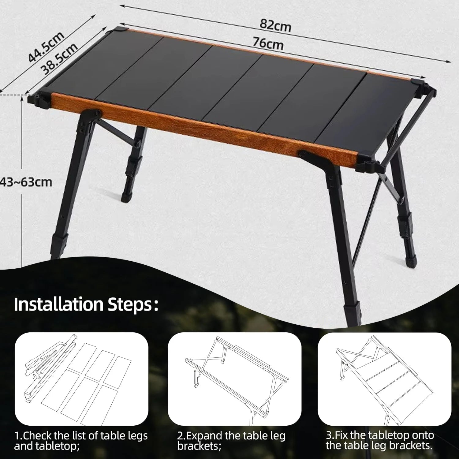 Pandatour IGT Camping Table Folding Aluminum Barbecue Picnic Outdoor Table Ultra lightweight Portable Fishing Picnic Table