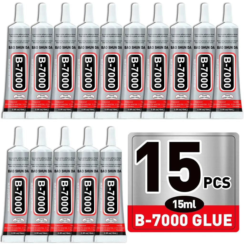 15pcs B-7000 15ML Transparent Phone Screen Repair Glue B7000 Universal Glass Plastic DIY Adhesive With Precision Applicator