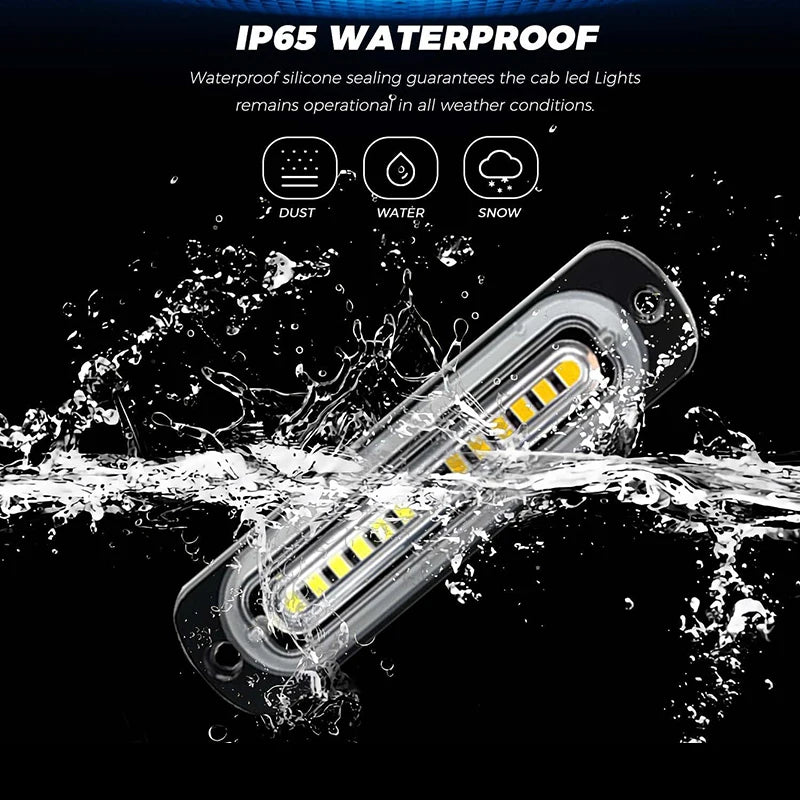 1x Truck 12V 24V 6smd LED Strobe Warning Light Strobe Grille Flashing Lightbar Car Beacon Lamp Amber Yellow White Traffic Light