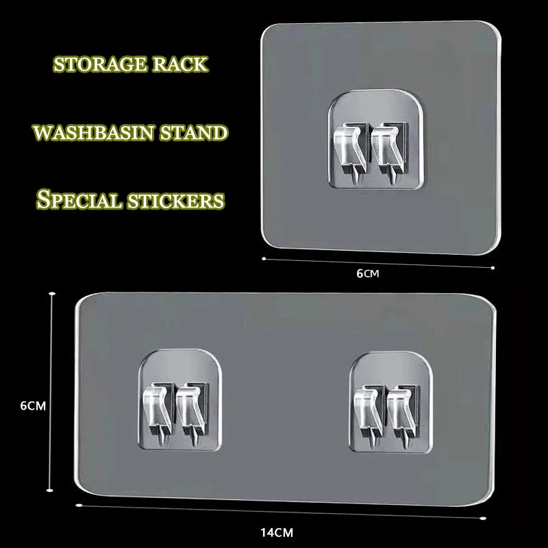 10-50pcs Transparent Self Adhesive Hooks Hanging Holder Shelf Hook for Kitchen Bathroom Wall Storage Rack Fixing Sticker Gadgets