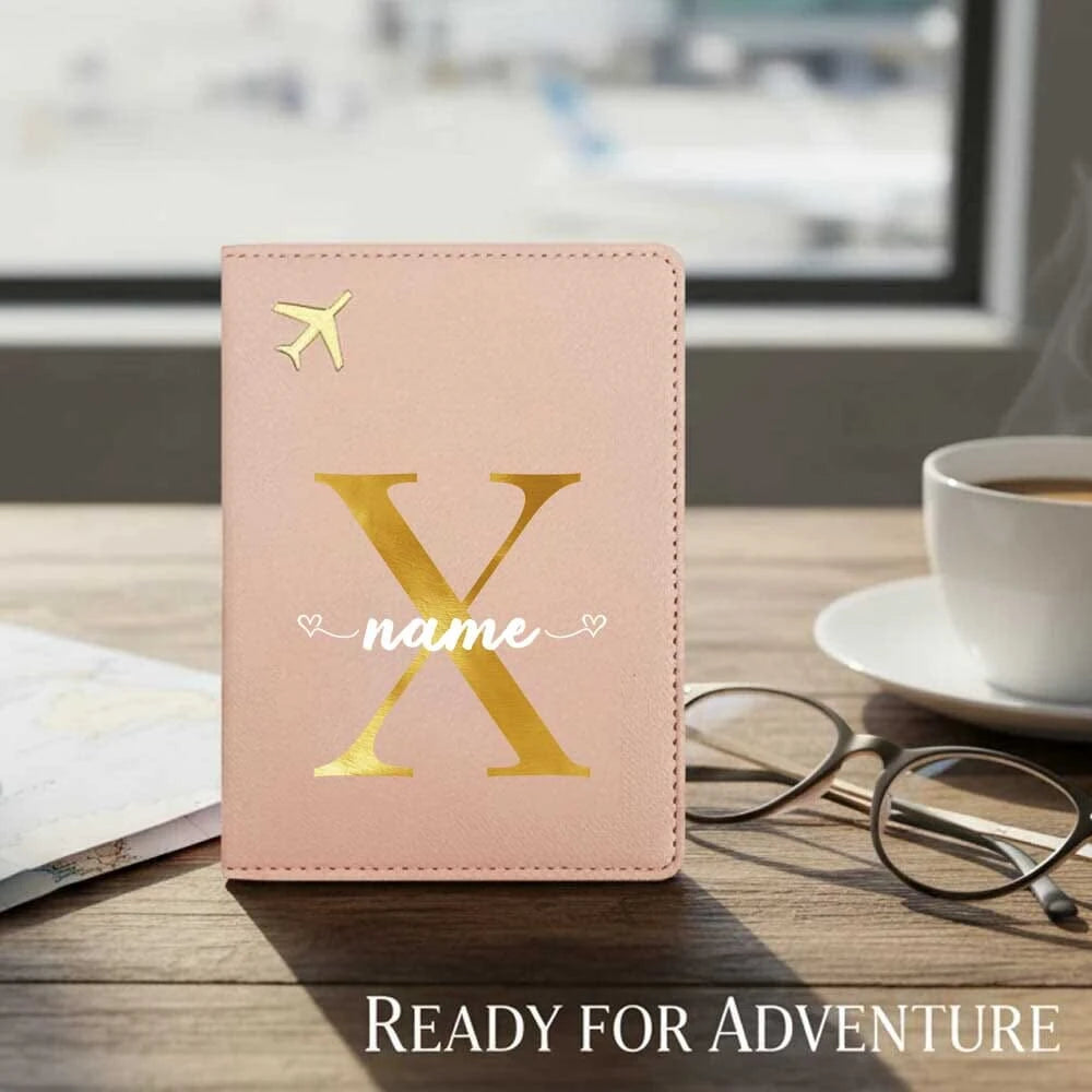 1pc Customized Name PINK Travel PU Passport Cover Passport Holder RFID Organizer Slim Wallet Coin Purse ID Card Case Ultra
