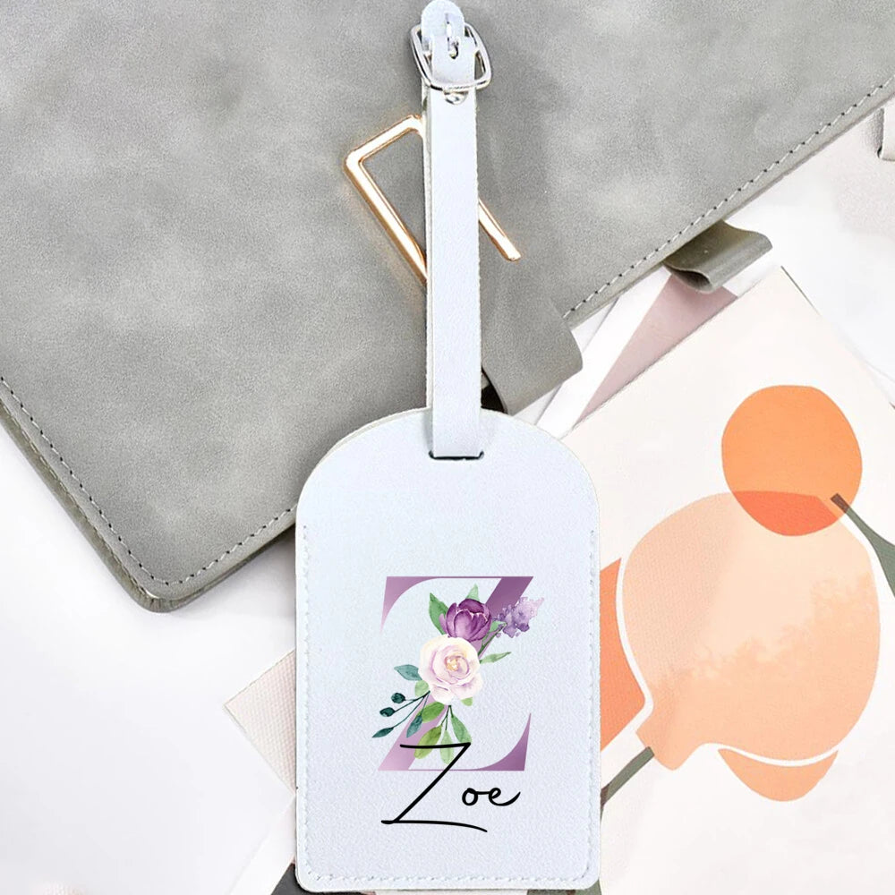 Personalized Initial & Name Luggage Tag - Custom Suitcase Tag Suitable for Travel, Lightweight Label with Your Letter/Name