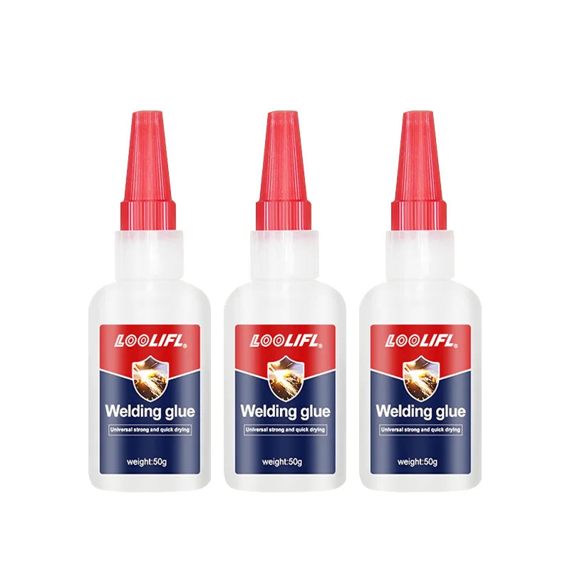 Loolifl 50g High-Strength Welding Oil-Based Glue, Universal Strong Instant Adhesive, Suitable for Resin, Ceramics, Metal, Glass, Wood, Leather, Crafts, Super Glue