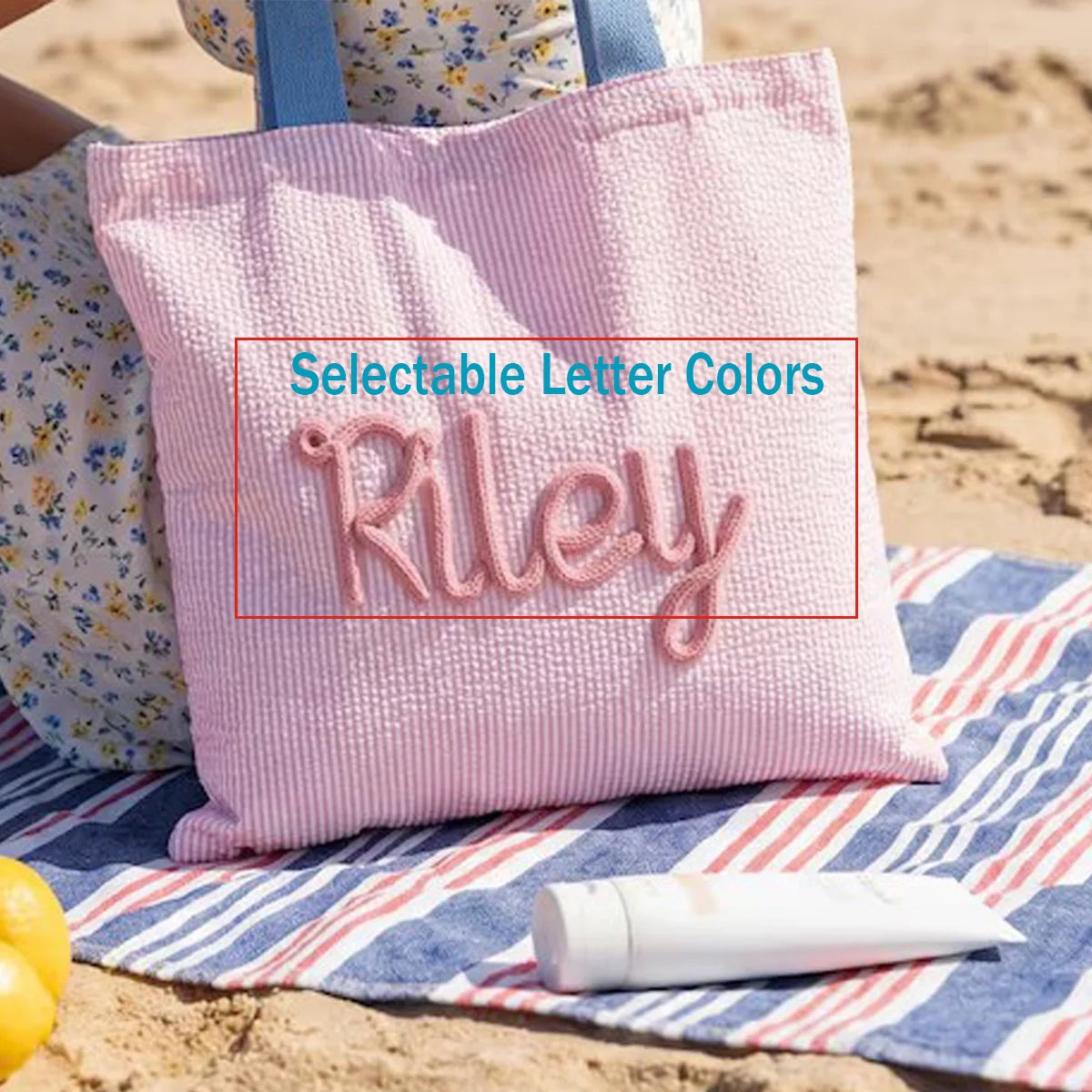 Personalized Beach Tote Bag — Lined Beach Bag with Inner Pocket — Personalized Zippered Tote — Summer Hobo Bag — Bridesmaid Gift