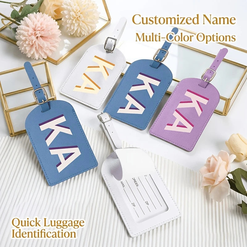 Custom Initial Suitcase, Personalized Name ID Suitcase, Three Colors (Purple, Light Blue, White), Suitable for Airport Travel