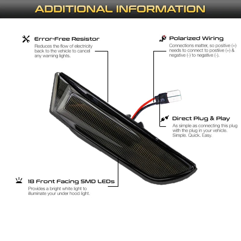 LED Amber Bumper Side Marker Lights For Nissan Skyline 350GT For 2003-2007 Infiniti G35 V35 Coupe Turn Signal Lights 26180AM800