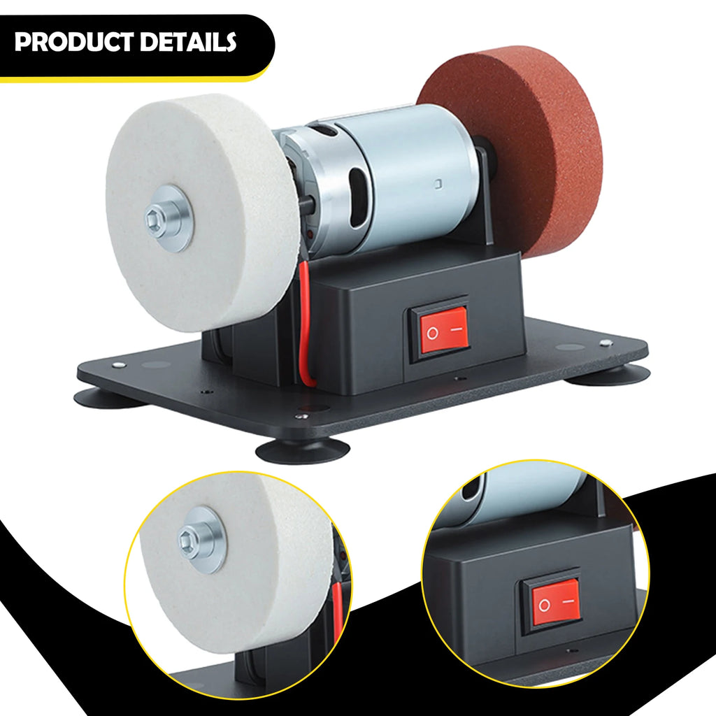 Small Bench Grinding Household Mini Electric Grinder Multi-Functional Benchtop Coarse Fine Double-Sided Polishing Machine