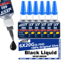 JXVX 20g 480 Super black glue for tyre repair Black liquid glue Durable rubber Wear-resistant adhesive Non-corrosive Instant bonding Leather Original adhesive, complete with dispenser.