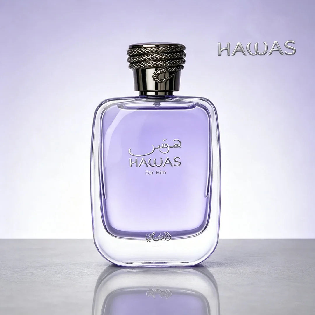 Hawas for Him by Rasasi Men’s Fragrance 100ml , Fresh Apple & Watery Notes Cologne for Casual Daily Use