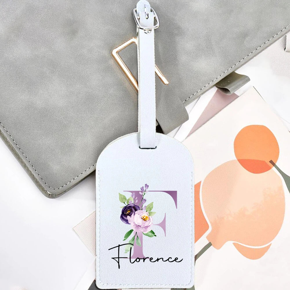 Personalized Initial & Name Luggage Tag - Custom Suitcase Tag Suitable for Travel, Lightweight Label with Your Letter/Name