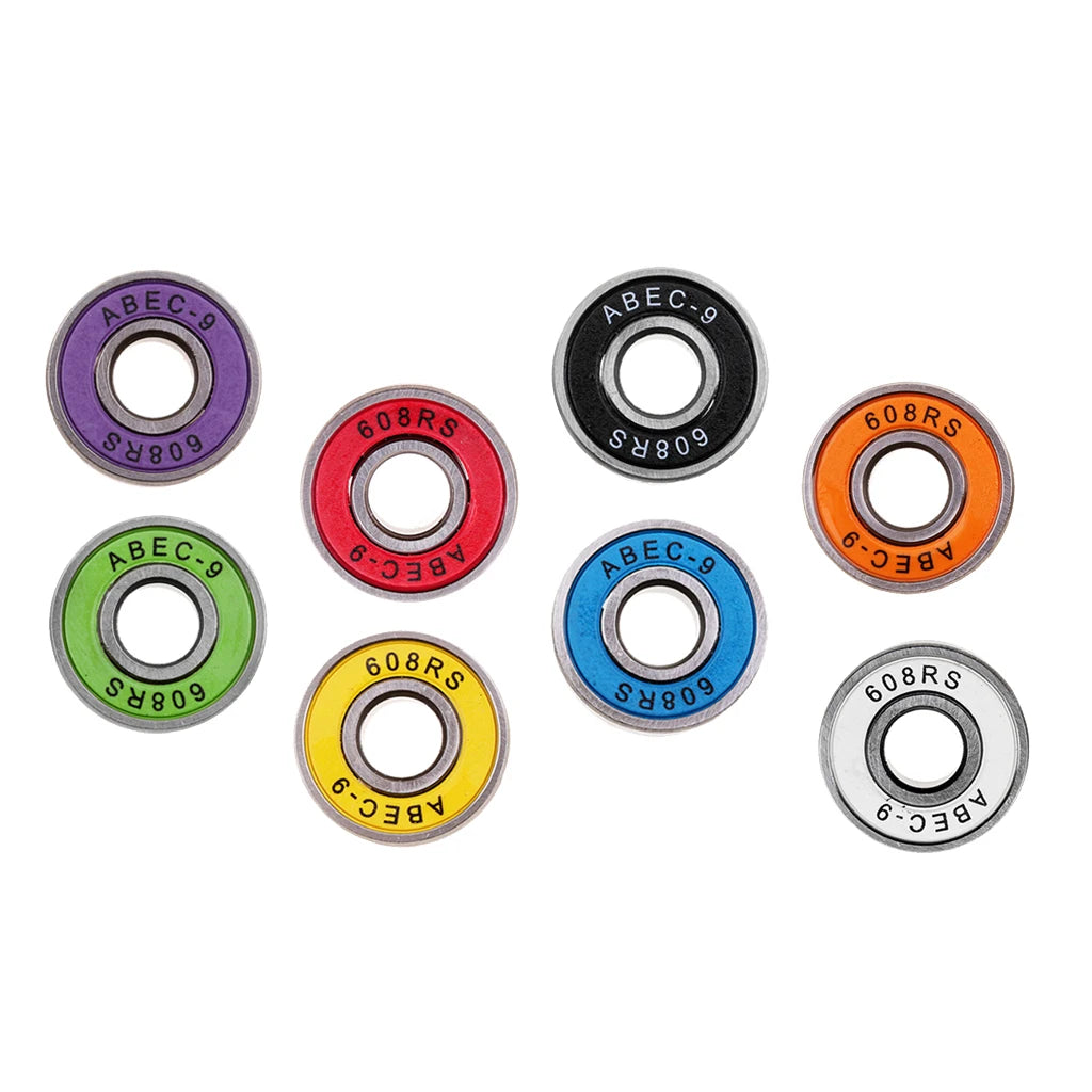 8Pcs/Set Abec 9 High-speed Bearing 608RS Double Side Dustproof 8mm Bearing for Skateboarding Inline Skates Scooter Accessories
