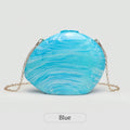 Luxury wedding party women's evening bag stylish and elegant shell striped shoulder bag high-quality acrylic clutch.