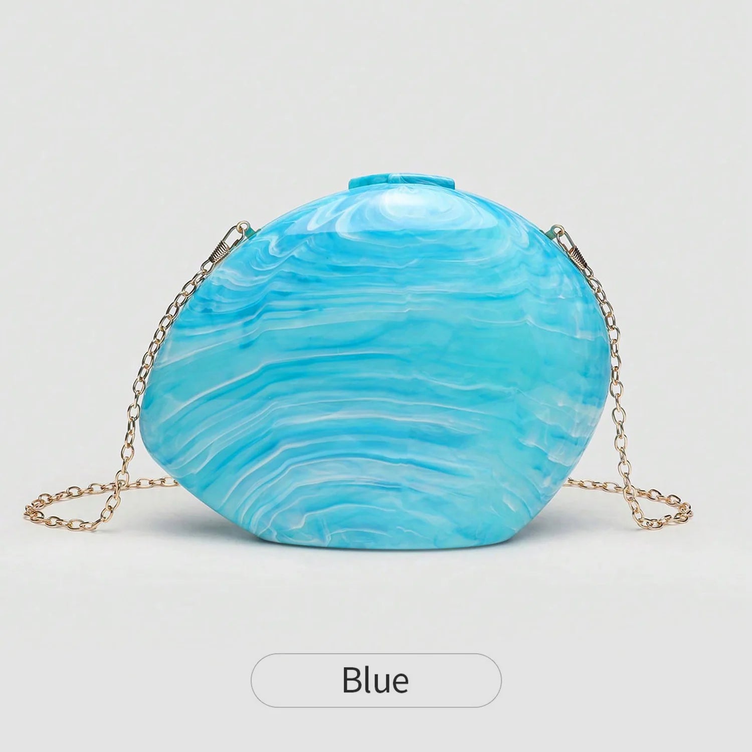 Luxury wedding party women's evening bag stylish and elegant shell striped shoulder bag high-quality acrylic clutch.