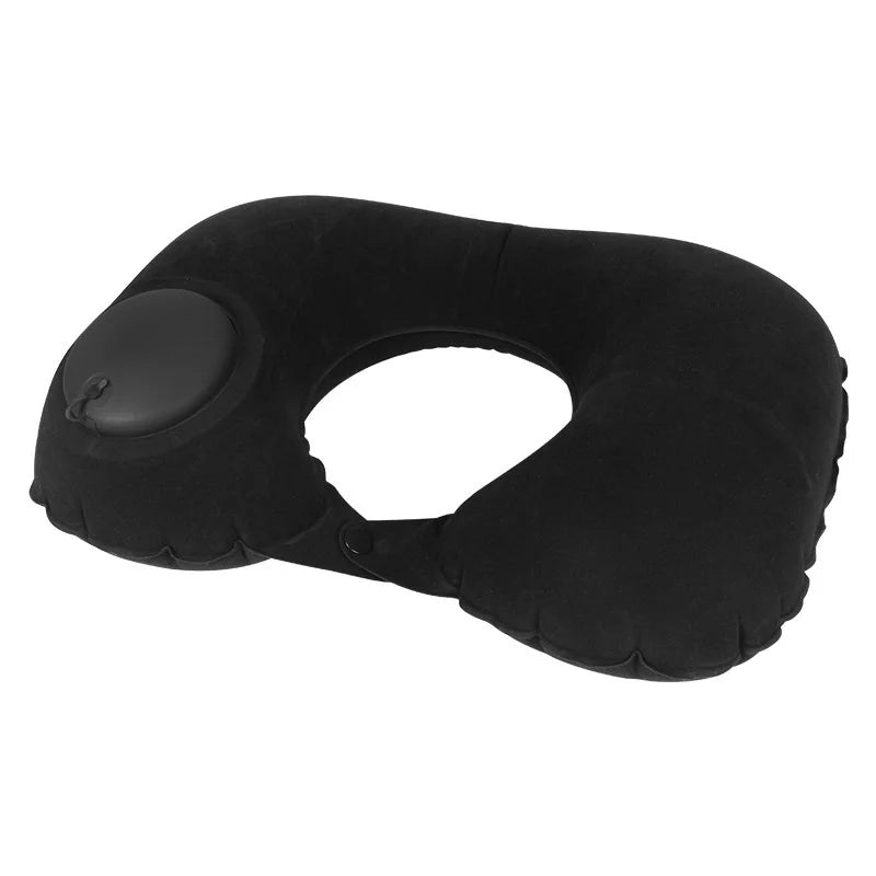 U-Shaped Inflatable Travel Pillow Portable Neck Support Pillow Has Comfortable Sleeping Press Inflatable Neck Pillow