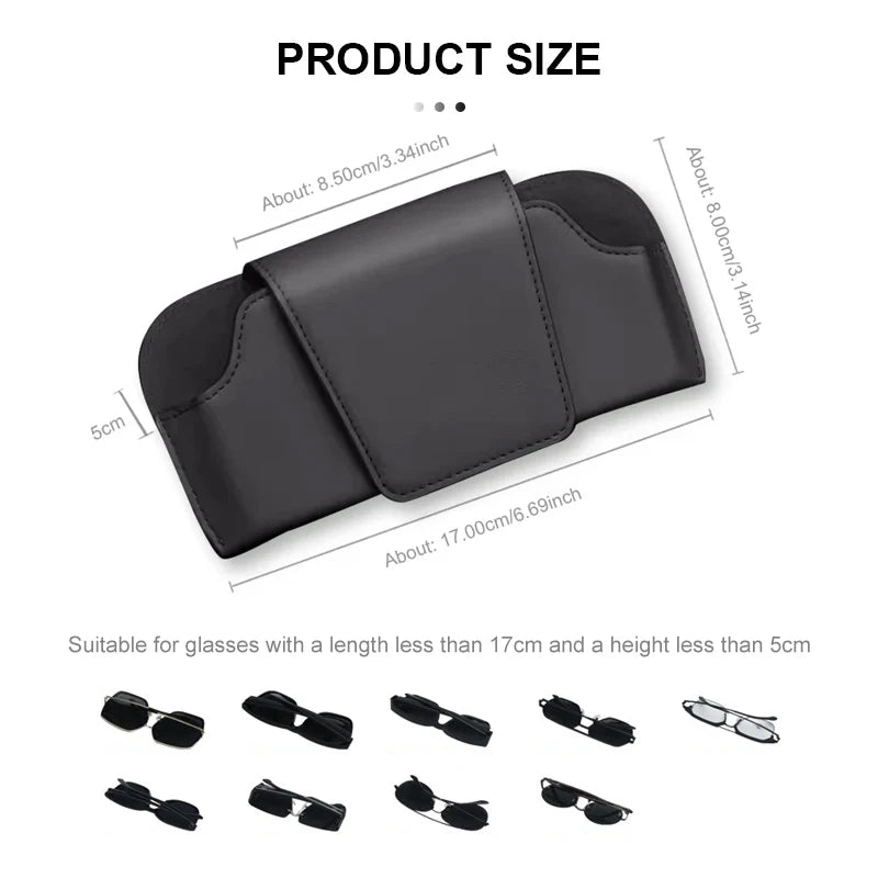 SEAMETAL Magnetic Suede Car Glasses Case Magnetic Sunglasses Holder Anti-Scratch Sun Visor Eyeglasses Protection Storage Case