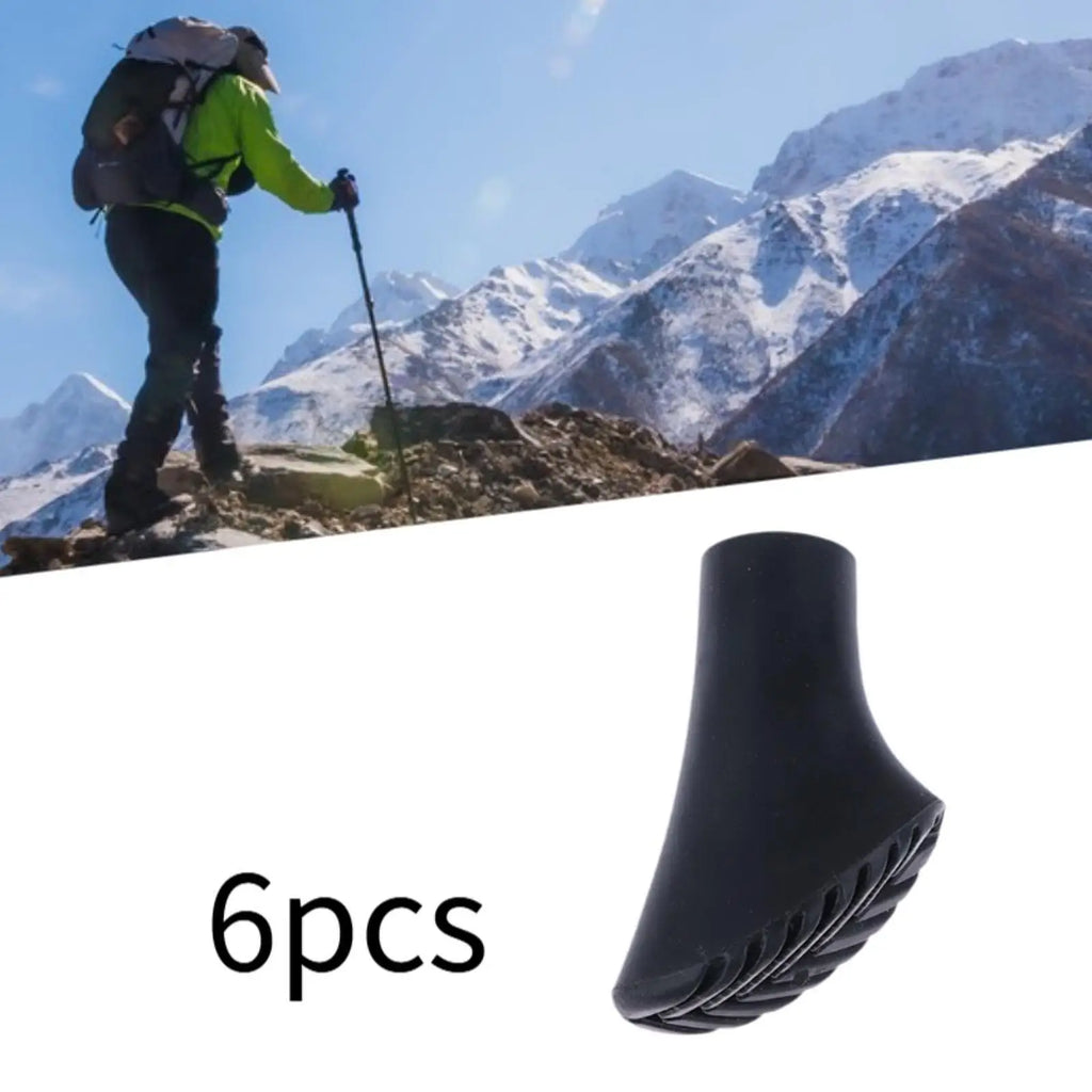 6Pcs Trekking Pole Tips Nordic Walking Pole Cane Bottom Pads Climbing Hiking Protection Pads Tips Buffer 11mm Hole Diameter Part