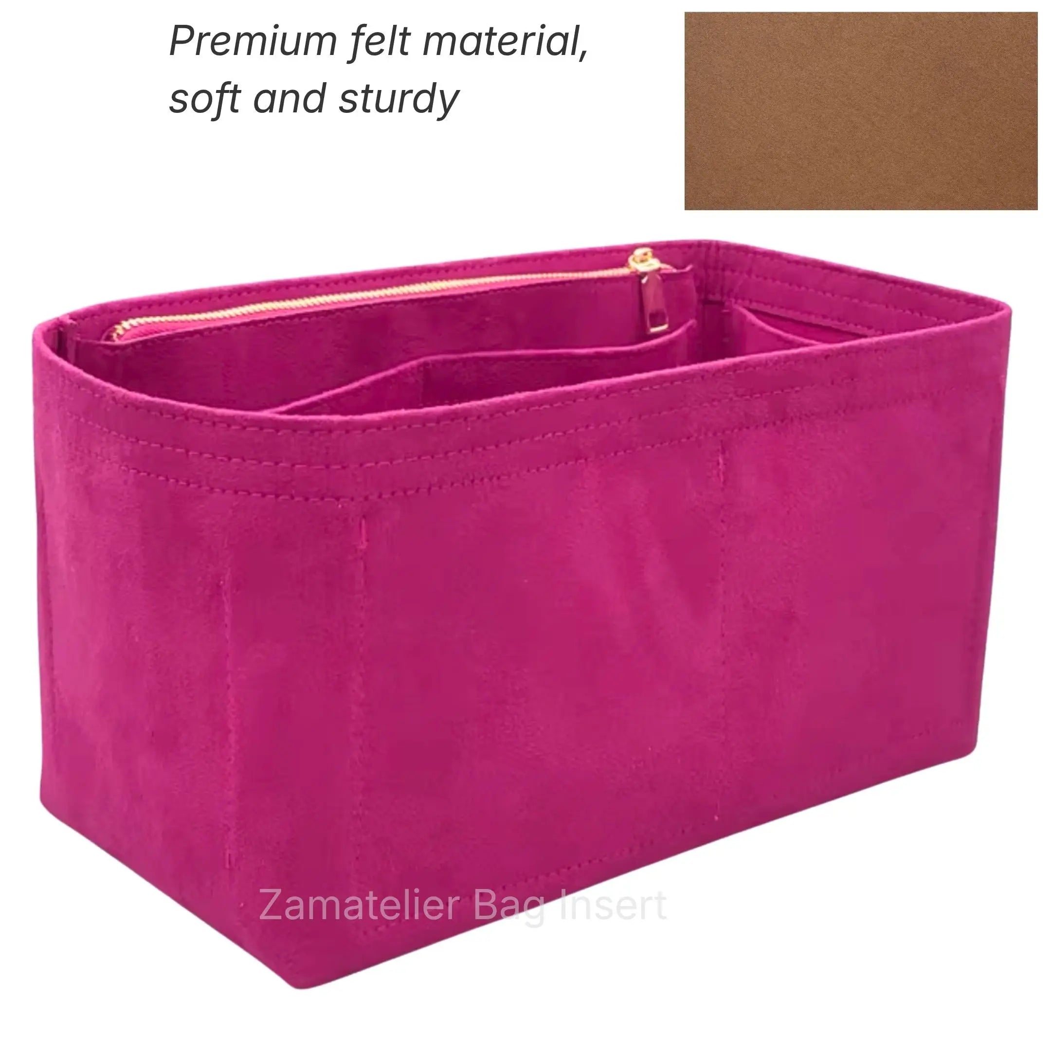 Fit for Neverfull PM/MM/GM, Tote Bag Organizer Insert Felt Liner, Felt Purse with Water Bottle Holder Shopping Bag  Base Shaper
