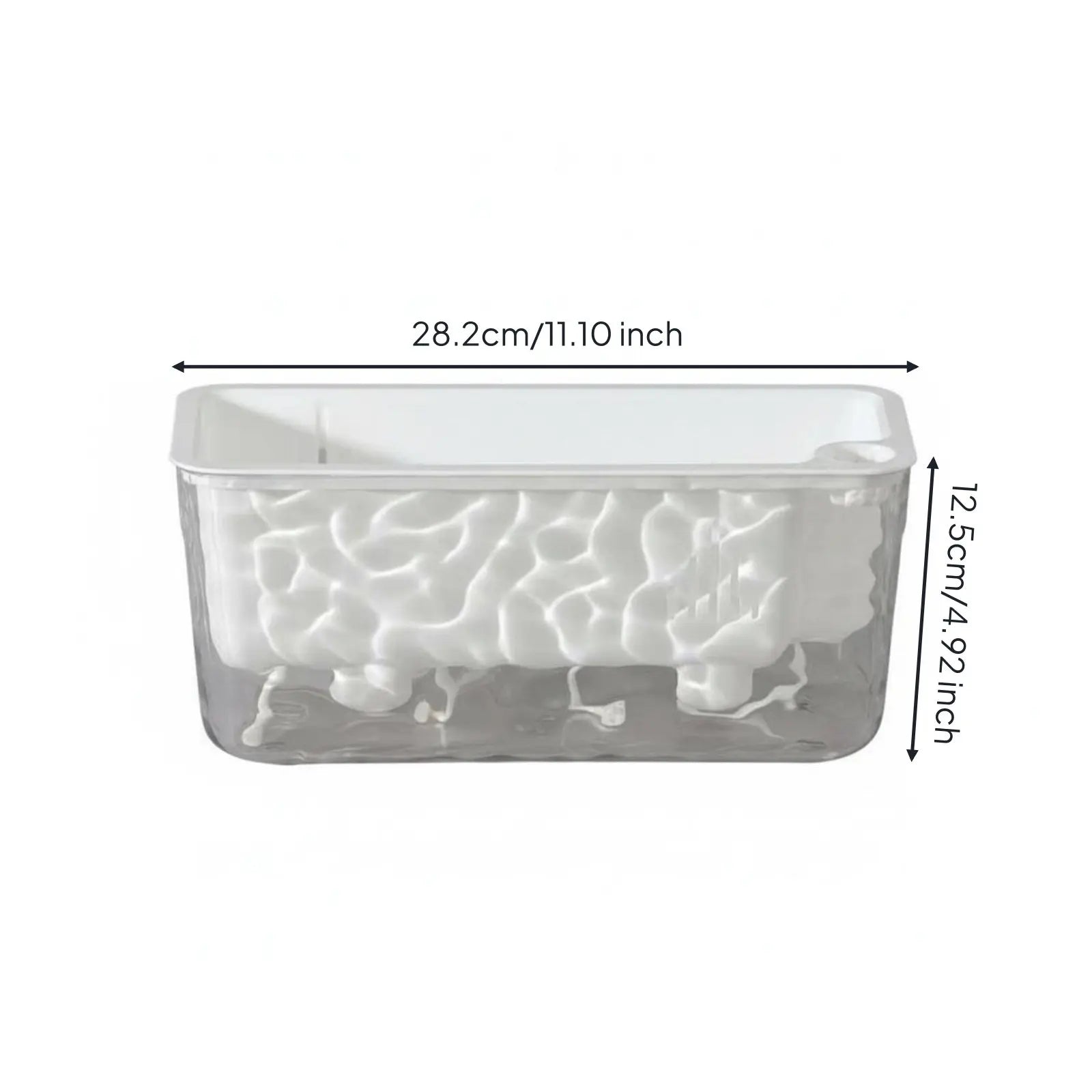 Automatic-Watering Planter Long-Lasting PET Material Transparent Plant Pot Rectangular Flower Pot Frosted Textured Design
