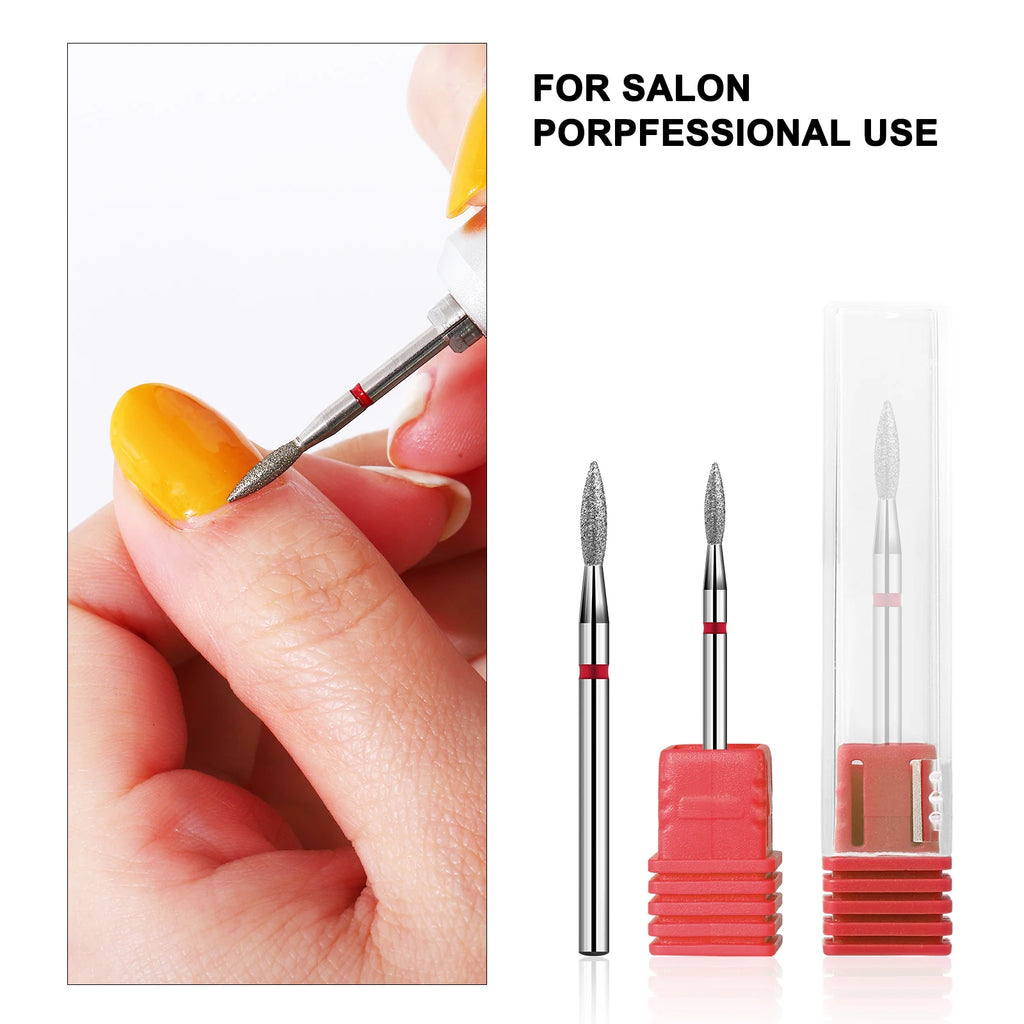1PC Diamond Milling Cutters Pointed Head Design for Manicure Pedicure Cuticle Clean Burr Electric Nail Drill Bit Nail Files