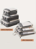 Set of 3 Compressible Packing Travel Storage Bags Cubes Waterproof Suitcase Nylon Portable with Handbag Luggage Organizer