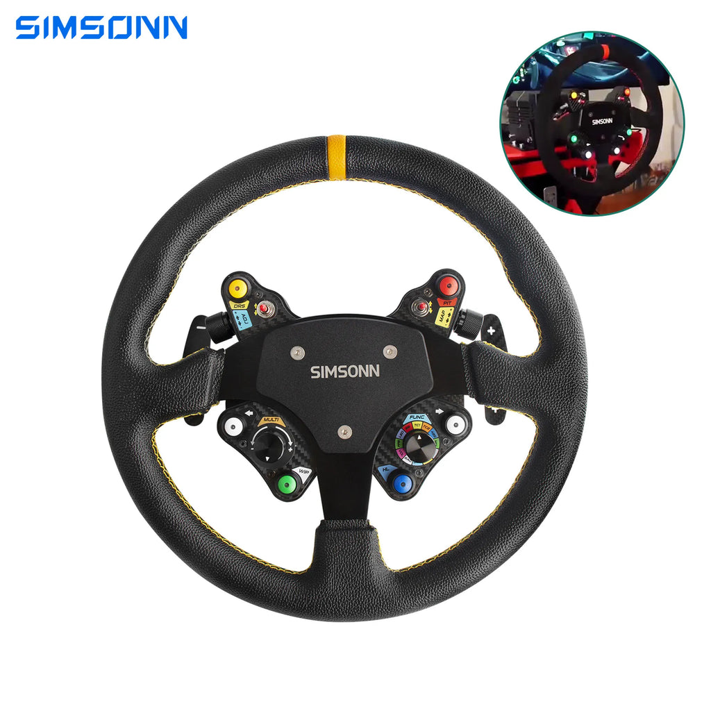 Simracing Steering Wheel Control PC Racing Wheel Led Button Joystick Gaming Paddle Shifter for Logitech G29 Thrustmaster TH8A