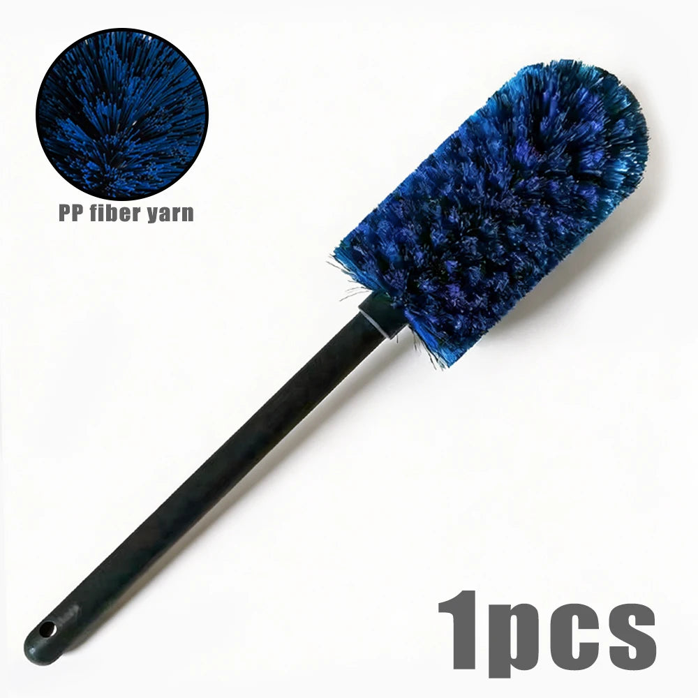 Car Alloy Wheel Cleaning Brush Long Handle PP Bristles for Rim Gap Brake Dust Remover Auto Tire Washing Care Tools