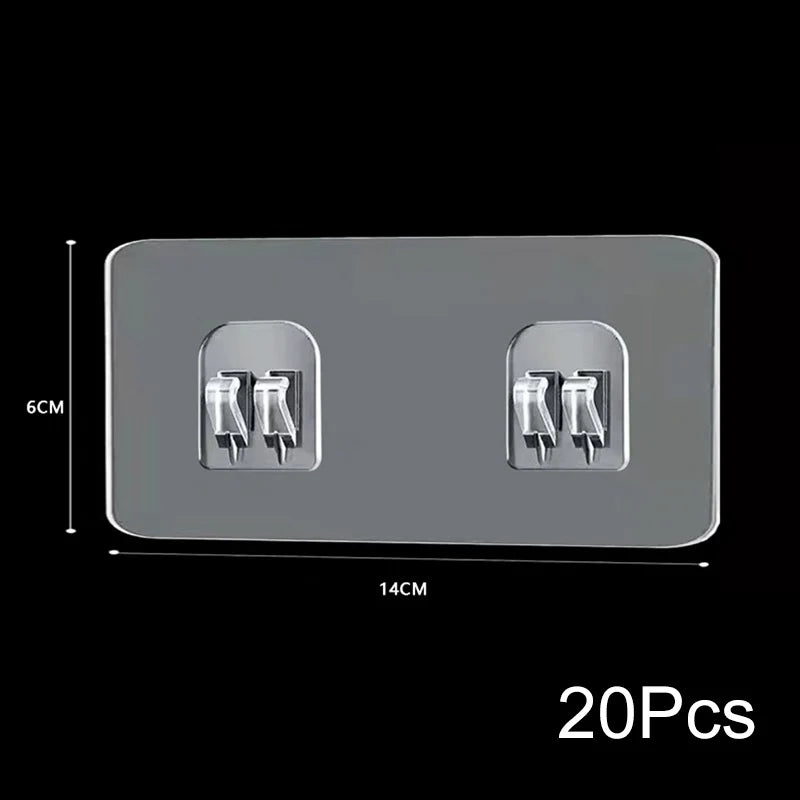 10-50pcs Transparent Self Adhesive Hooks Hanging Holder Shelf Hook for Kitchen Bathroom Wall Storage Rack Fixing Sticker Gadgets