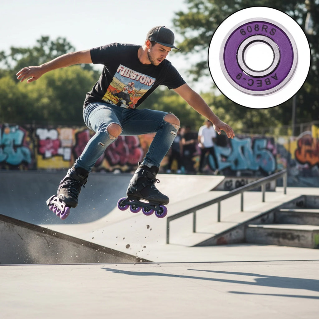 8Pcs/Set Abec 9 High-speed Bearing 608RS Double Side Dustproof 8mm Bearing for Skateboarding Inline Skates Scooter Accessories