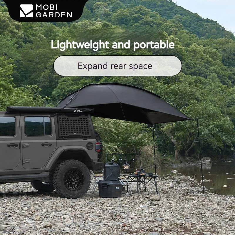 MOBI GARDEN Car Side Tent SUV Docking Camping Picnic Waterproof Sunscreen UPF50+ Convenient Black Advanced Canopy Awning Outdoor