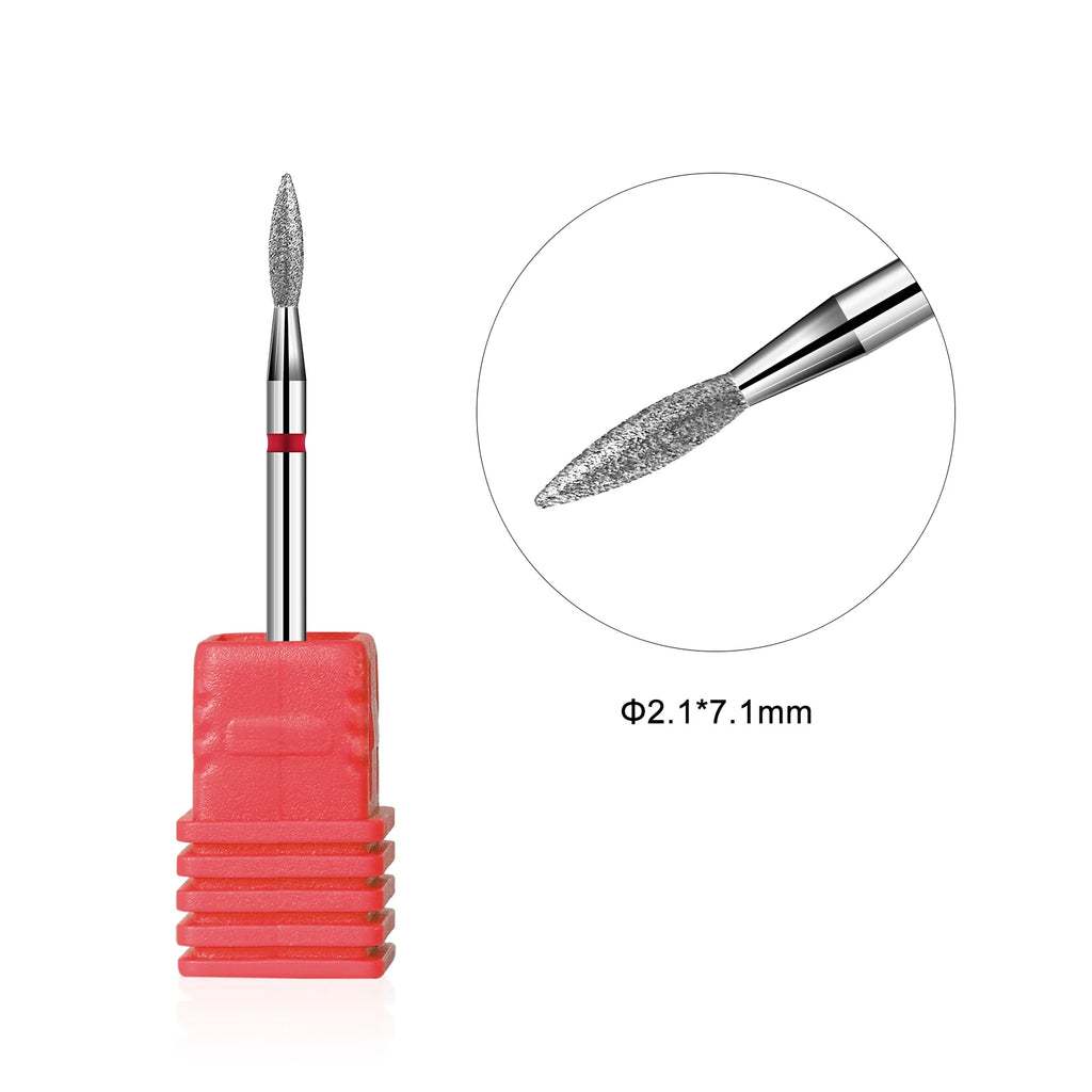 1PC Diamond Milling Cutters Pointed Head Design for Manicure Pedicure Cuticle Clean Burr Electric Nail Drill Bit Nail Files