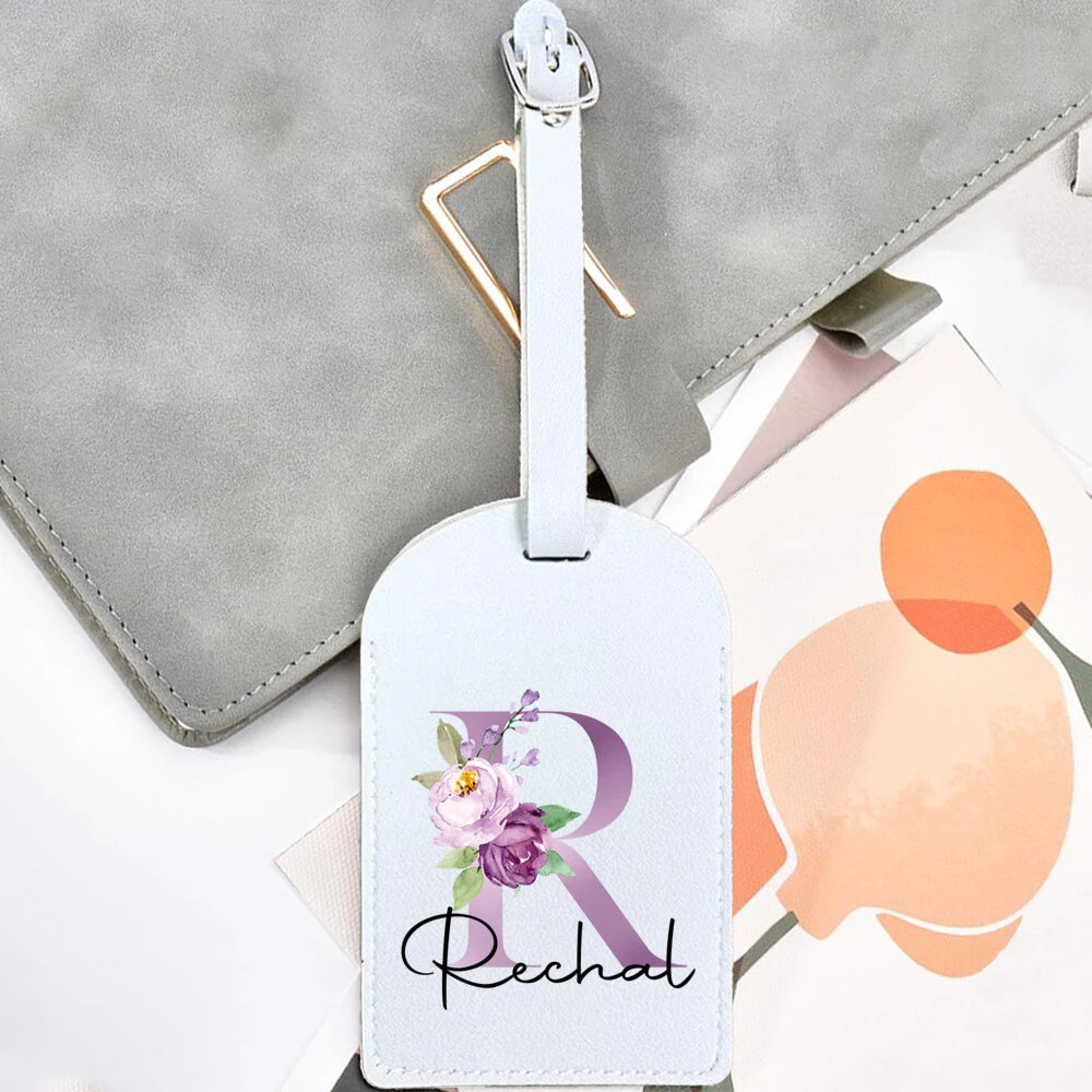 Personalized Initial & Name Luggage Tag - Custom Suitcase Tag Suitable for Travel, Lightweight Label with Your Letter/Name