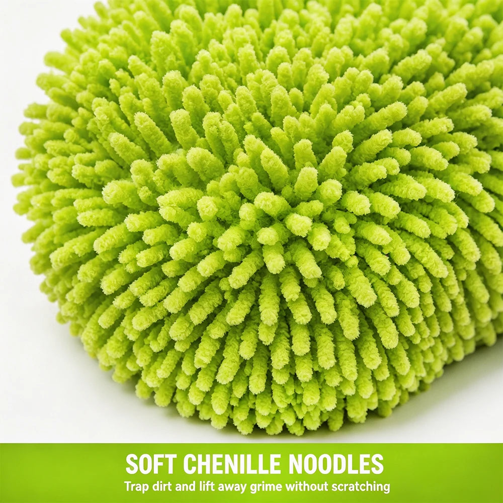 Chenille Microfiber Car Wash Sponge 8-Shape Scratch Free High Foam Super Absorbent Mesh Back Auto Detailing Cleaning Tools