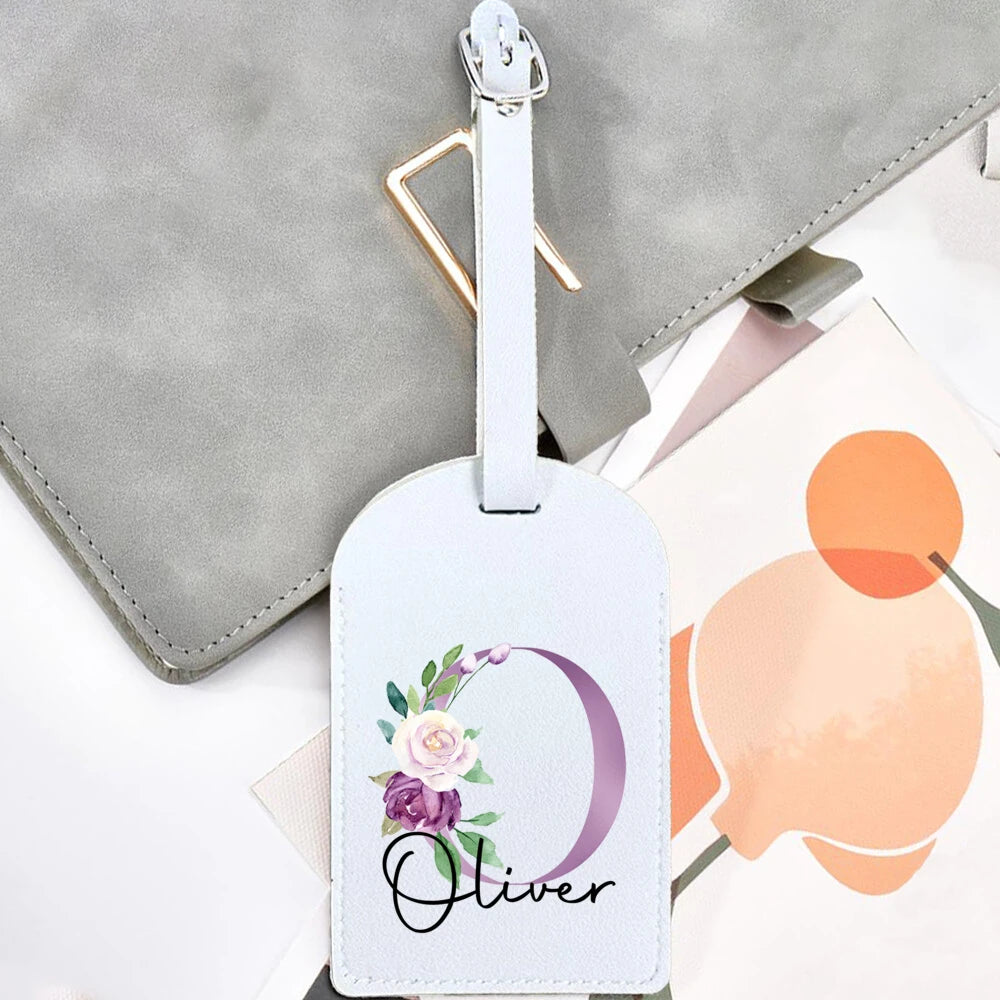 Personalized Initial & Name Luggage Tag - Custom Suitcase Tag Suitable for Travel, Lightweight Label with Your Letter/Name