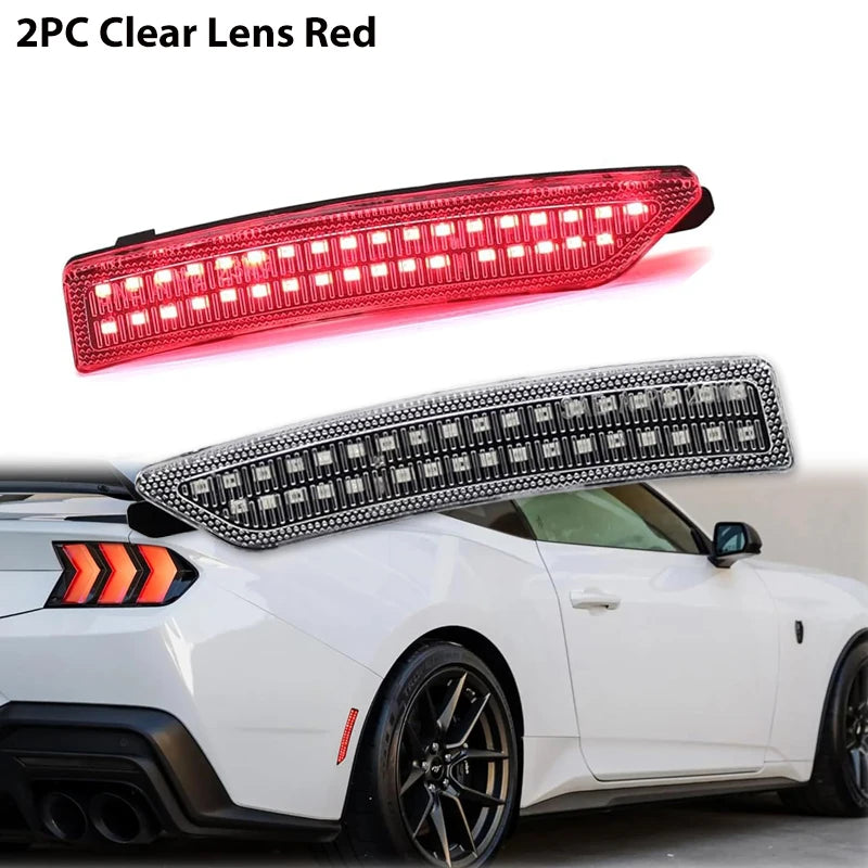 iJDM Car Full LED Dotted Front & Rear Side Marker Light Assembly for Ford Mustang Gen7/S650 2024 2025 DRL Parking Lights