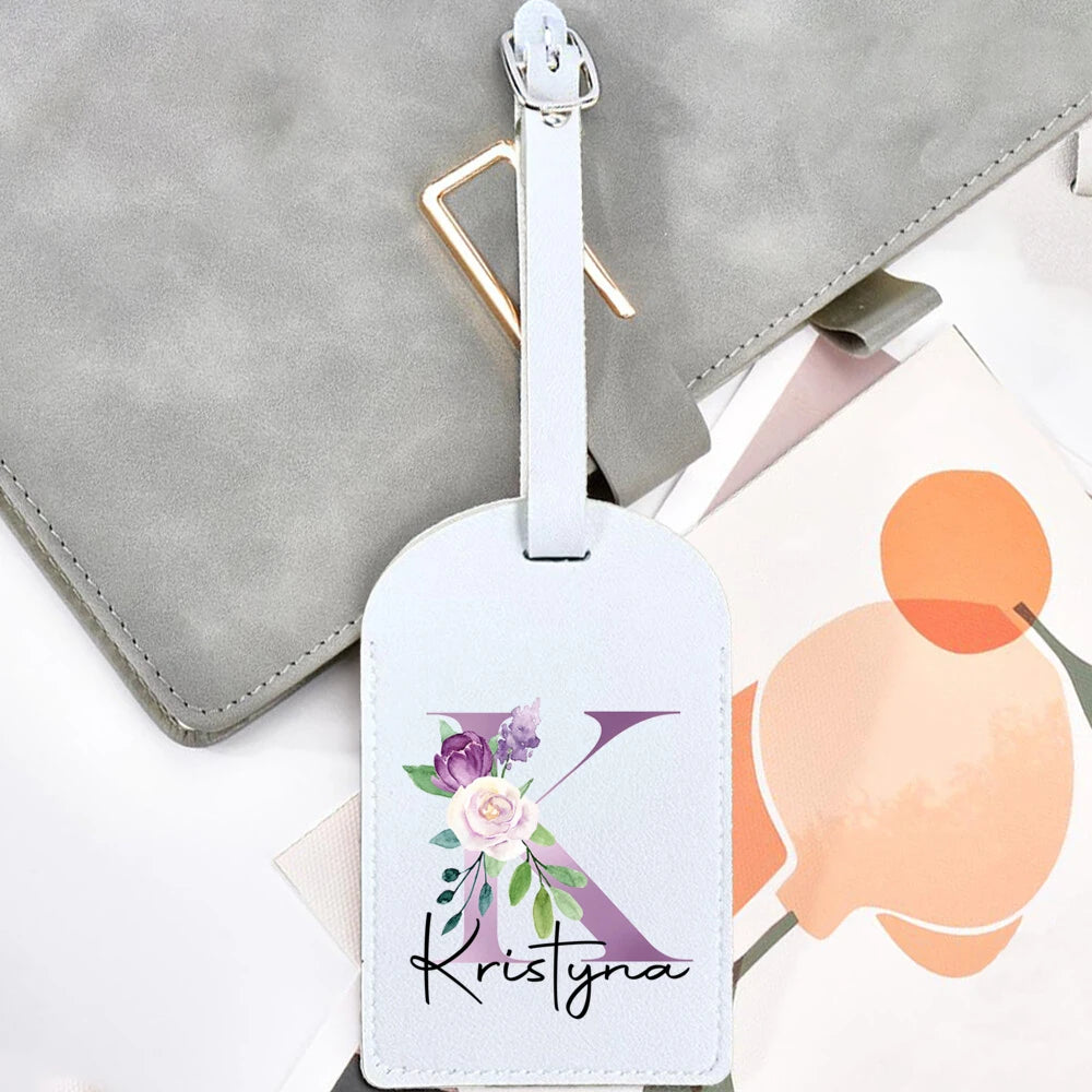 Personalized Initial & Name Luggage Tag - Custom Suitcase Tag Suitable for Travel, Lightweight Label with Your Letter/Name