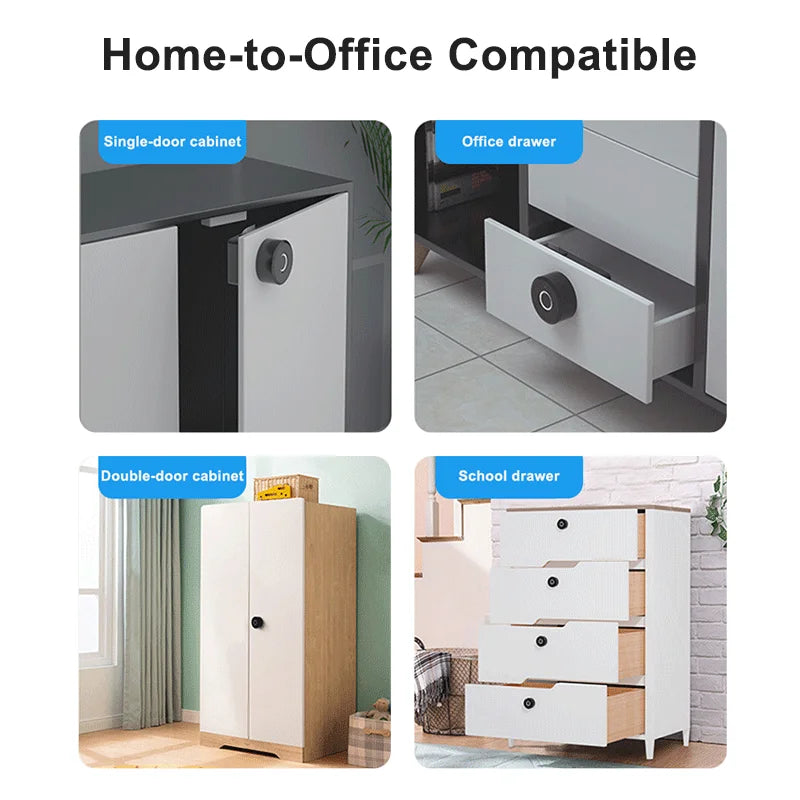 RAYKUBE ZW172 Tuya BLE Biometric Fingerprint Lock Keyless Cabinet Lock Smart Drawer Lock Anti-theft Lock Drill-Free Installation