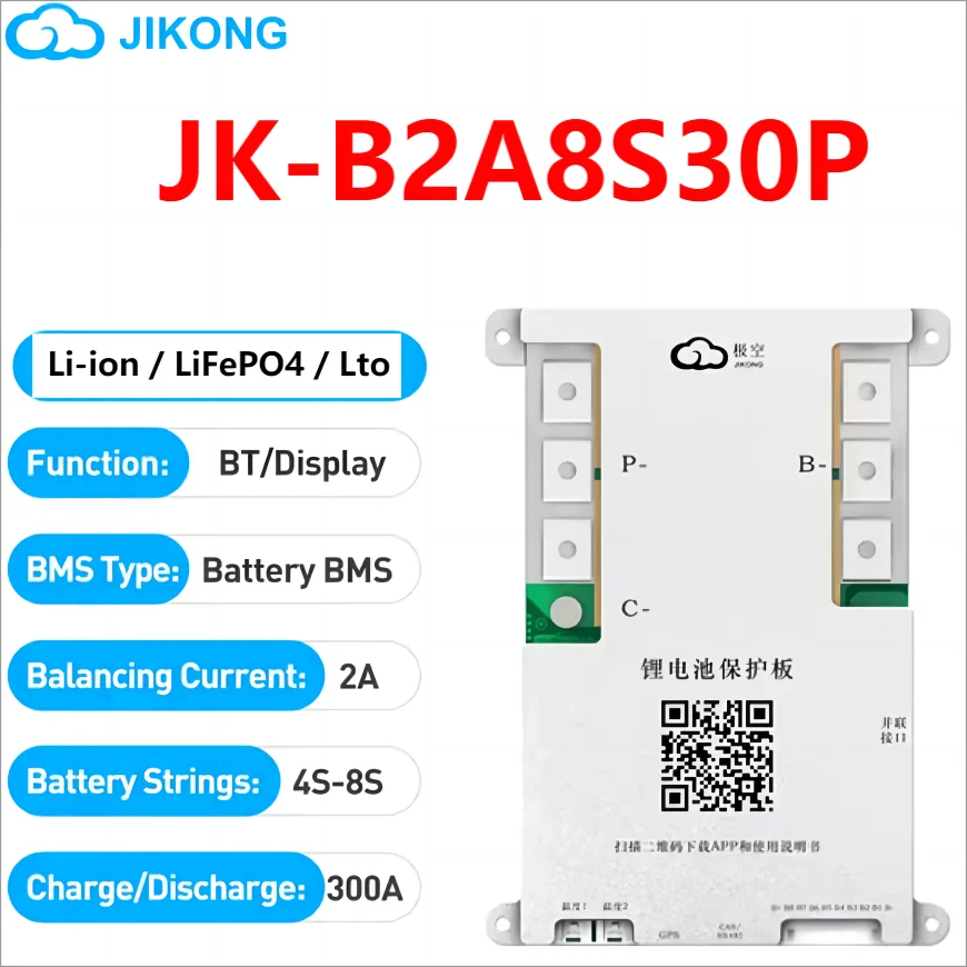 JIKONG Jk Bms B1A20S15P 1A Active Balance Bms 8S 10S 12S 16S 17S 20S 24S Smart Bms 100A 150A 200A Lifepo4 Li-Ion Lto Battery BMS
