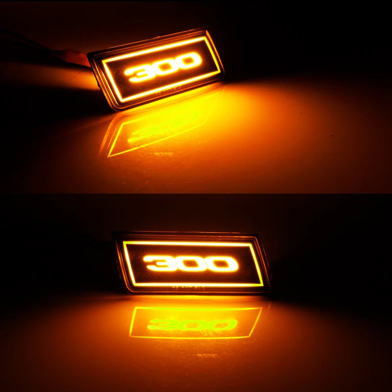 2PCS LED Side Marker Light Amber Front Bumper Turn Signal Light For Chrysler 300 300C 05-10 LED Driving Lights/Parking Lights