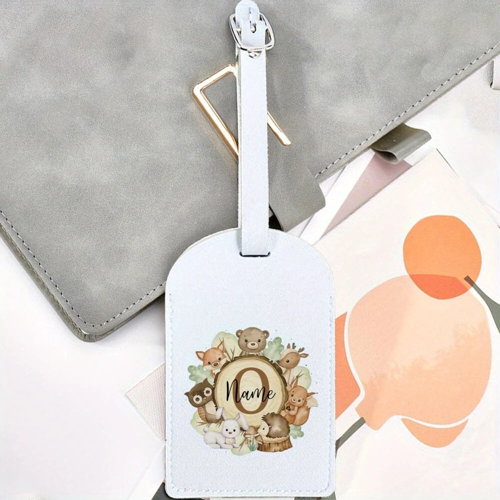 Personalized Name Luggage Tag - Custom Wild Animal Print (Name/Number/Initials) - Durable Suitcase Identifier for Travel Bags