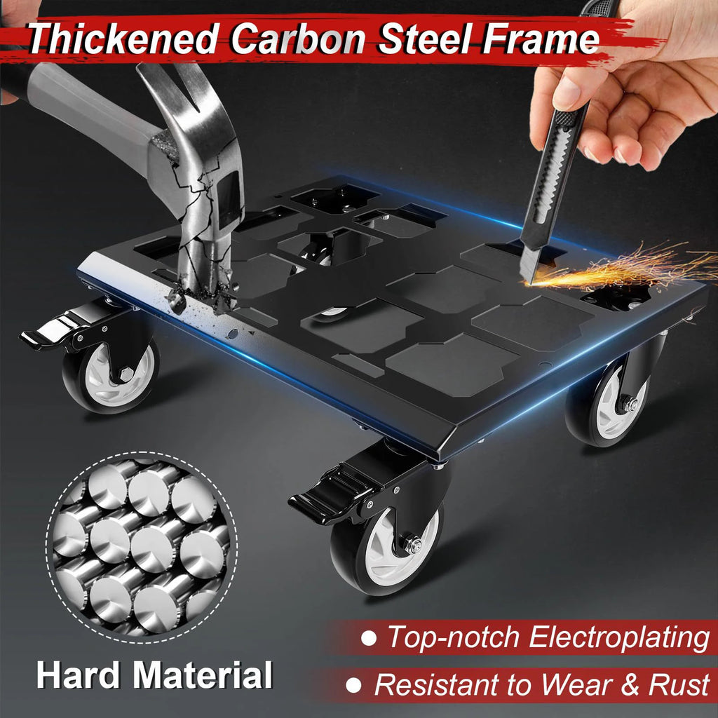 Furniture Dollys with 4 Wheels Slider Toolbox Cart Carrier Moving Platform Mover Carbon Steel for Appliance Heavy Items Sofa