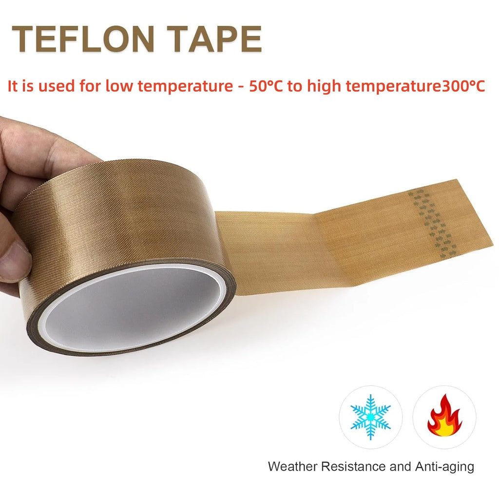 PTFE High Temperature Resistance Tape  300° C  Heat Insulation Adhesive Sealing Machine Self-adhesive Waterproof Tapes Roll